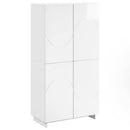 vidaXL Magas komód Magasfényű Fehér 79 x 41 x 151 cm Szerelt fa