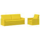 vidaXL Kanapé Szett 2 pcs Világos sárga Szövet