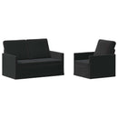 vidaXL Kanapé Szett 2 pcs Fekete Bársony