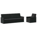 vidaXL Kanapé Szett 2 pcs Fekete Bársony