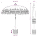 vidaXL Balinéz napernyő alappal Krém és barna Ø 210-220 cm