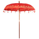 vidaXL Balinéz napernyő alappal 260 Piros és barna 220 x 220 x 295 cm