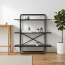 vidaXL Könyvespolc 3 szintes 100 x 35 x 105 cm PB Fekete Tölgy