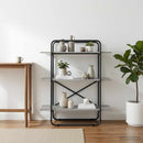 vidaXL Könyvespolc 3 szintes 100 x 35 x 105 cm PB Szürke Sonoma