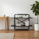 vidaXL Könyvespolc 2 szintes 100 x 35 x 70 cm PB Fekete Tölgy