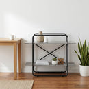 vidaXL Könyvespolc 2 szintes 100 x 35 x 70 cm PB Szürke Sonoma