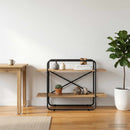 vidaXL Könyvespolc 2 szintes 100 x 35 x 70 cm PB Kézműves Tölgy