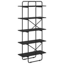 vidaXL Könyvespolc 5 szintes 80 x 35 x 175,5 cm PB Fekete Tölgy