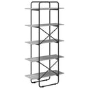 vidaXL Könyvespolc 5 szintes 80 x 35 x 175,5 cm PB Szürke Sonoma