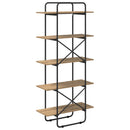 vidaXL Könyvespolc 5 szintes 80 x 35 x 175,5 cm PB Kézműves Tölgy
