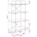 vidaXL Könyvespolc 4 szintes 80 x 35 x 140 cm PB Füstös Tölgy