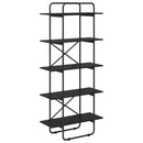 vidaXL Könyvespolc 5 szintes 60 x 35 x 175,5 cm PB Fekete Tölgy