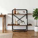 vidaXL Könyvespolc 2 szintes 60 x 35 x 70 cm PB Füstös Tölgy