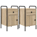 vidaXL Éjjeliszekrény 2 db Sonoma Tölgy 35 x 36,5 x 61 cm Szerelt Fa