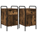 vidaXL Éjjeliszekrény 2 db Füstös Tölgy 35 x 36,5 x 61 cm Szerelt Fa