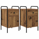 vidaXL Éjjeliszekrény 2 db Antik Fa 35 x 36,5 x 61 cm Szerelt Fa