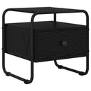 vidaXL Éjjeliszekrény 2 db Fekete Tölgy 40 x 39,5 x 40 cm Szerelt Fa