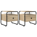 vidaXL Éjjeliszekrény 2 db Sonoma Tölgy 40 x 39,5 x 40 cm Szerelt Fa