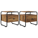 vidaXL Éjjeliszekrény 2 db Antik Fa 40 x 39,5 x 40 cm Szerelt Fa