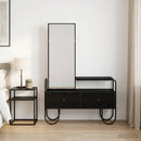 vidaXL Öltözködőasztal Fekete Tölgy 100 x 36,5 x 136 cm Szerelt Fa