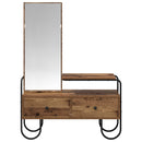 vidaXL Öltözködőasztal fiókkal Antik Fa 100 x 36,5 x 136 cm Szerelt Fa