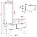 vidaXL Öltözködőasztal fiókkal Antik Fa 100 x 36,5 x 136 cm Szerelt Fa