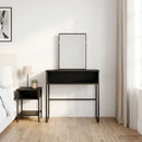 vidaXL Öltözködőasztal Fekete Tölgy 81 x 40 x 131 cm Szerelt Fa