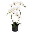 vidaXL Mesterséges orchidea növény cserépben Fehér 45 x 15 x 65 cm