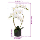 vidaXL Mesterséges orchidea növény cserépben Fehér 45 x 15 x 65 cm