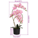 vidaXL Mesterséges orchidea növény cserépben Rózsaszín 45 x 15 x 65 cm