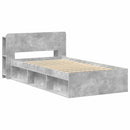 vidaXL Ágykeret tárolóval Betonszürke 75 x 190 cm Szerelt Fa