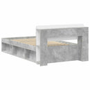 vidaXL Ágykeret tárolóval Betonszürke 75 x 190 cm Szerelt Fa