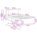 vidaXL Ágykeret tárolóval Betonszürke 75 x 190 cm Szerelt Fa