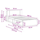 vidaXL Ágykeret tárolóval Sonoma Tölgy 80 x 200 cm Szerelt Fa