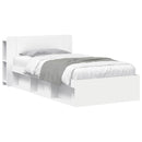 vidaXL Ágykeret tárolóval fejtámlával Fehér 90 x 190 cm Szerelt Fa