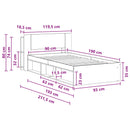 vidaXL Ágykeret tárolóval fejtámlával Fehér 90 x 190 cm Szerelt Fa