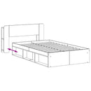 vidaXL Ágykeret tárolóval fejtámlával Antik Fa 120 x 190 cm Szerelt Fa