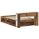 vidaXL Ágykeret tárolóval fejtámlával Antik Fa 120 x 200 cm Szerelt Fa