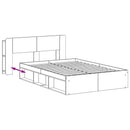 vidaXL Ágykeret tárolóval fejtámlával Antik Fa 135 x 190 cm Szerelt Fa
