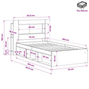 vidaXL Ágykeret tárolóval fejtámlával Fekete 75 x 190 cm Szerelt Fa