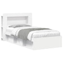 vidaXL Ágykeret tárolóval fejtámlával Fehér 75 x 190 cm Szerelt Fa