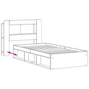 vidaXL Ágykeret tárolóval fejtámlával Fekete 90 x 200 cm Szerelt Fa