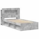 vidaXL Ágykeret tárolóval Betonszürke 90 x 200 cm Szerelt Fa