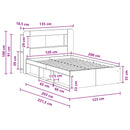 vidaXL Ágykeret tárolóval fejtámlával Antik Fa 120 x 200 cm Szerelt Fa