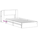 vidaXL Ágykeret tárolóval fiókkal Füstös Tölgy 75 x 190 cm Szerelt Fa