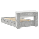 vidaXL Ágykeret tárolóval fiókkal Betonszürke 90 x 190 cm Szerelt Fa