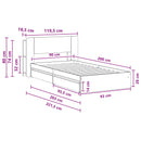 vidaXL Ágykeret tárolóval fiókkal Szürke Sonoma 90 x 200 cm Szerelt Fa