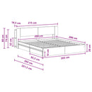 vidaXL Ágykeret tárolóval fiókkal Betonszürke 200 x 200 cm Szerelt Fa