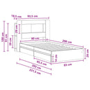 vidaXL Ágykeret tárolóval fiókkal Fehér 80 x 200 cm Szerelt Fa