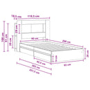 vidaXL Ágykeret tárolóval fiókkal Fehér 90 x 200 cm Szerelt Fa